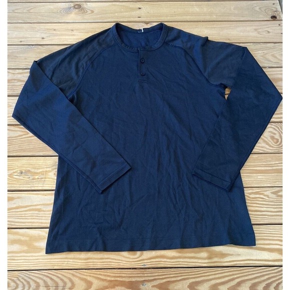 Lululemon Swiftly Henley Shirt Size Medium Men’s Black Long Sleeve - Picture 1 of 9